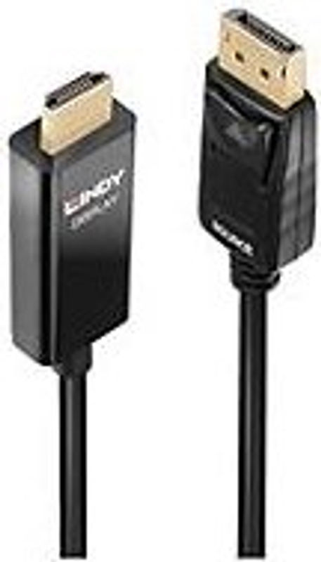 Lindy DisplayPort auf HDMI Adapterkabel in Schwarz mit 4K Unterstützung und HDR, Länge: 2,0 m - Bild 2