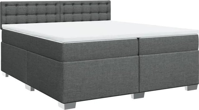 vidaXL Boxspringbett mit Matratze Hybrid-Design in Dunkelgrau, B/T: 200 x 200 cm - Bild 1