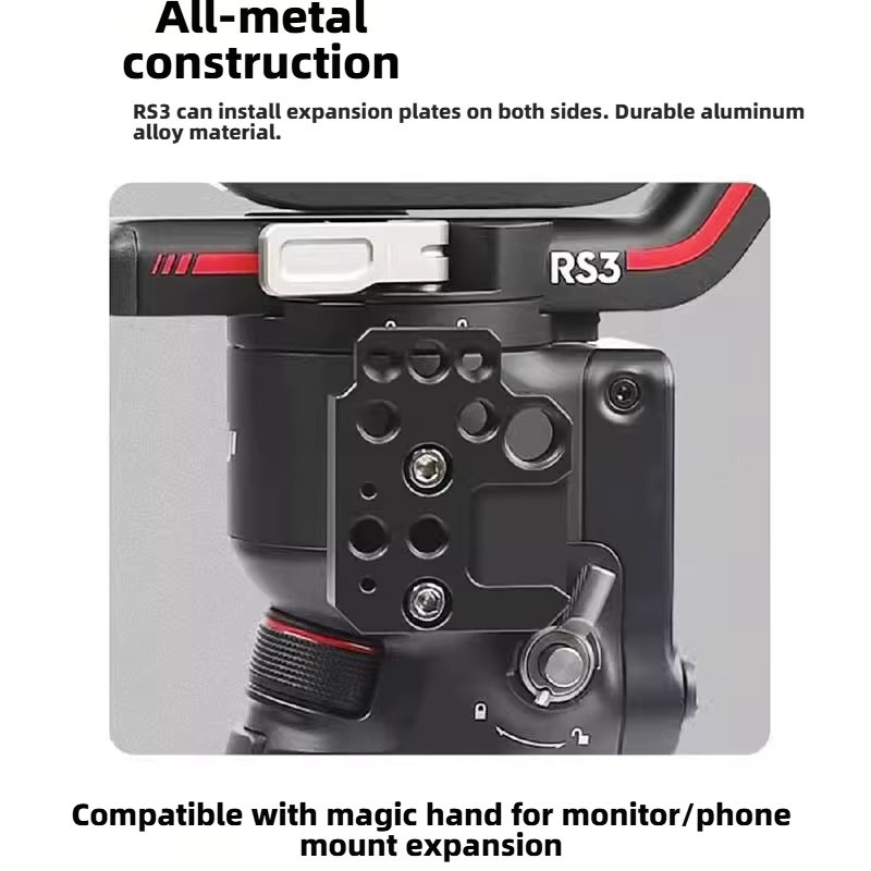 DJI NATO-Schiebe-Erweiterungsplatte mit 1/4 Cold Shoe Adapter für Gimbal-Stabilisatoren, Schwarz - Bild 3