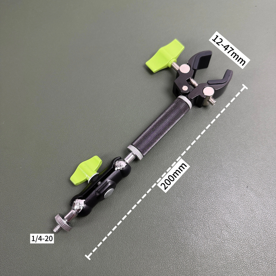 Universeller 360 Grad drehbarer Metallclip aus Aluminium als Halterung für DJI und GoPro Kameras, schwarze Fixierhalterung für Fahrradlenker und Motorrad - Bild 2
