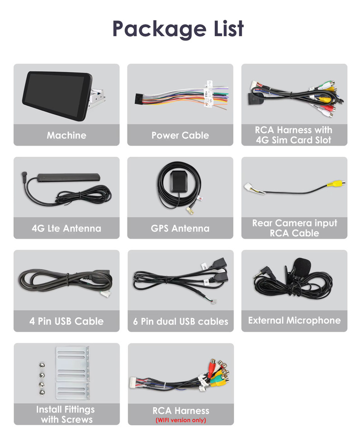 Hizpo Android 14 Auto-Stereoanlage mit 10,33 Zoll drehbarem Touchscreen, 8GB RAM, 128GB ROM, GPS und WLAN in Schwarz - Bild 5