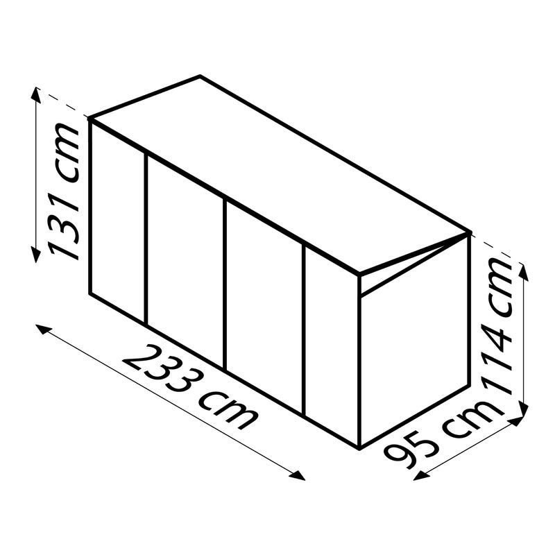 Globel Mülltonnenbox Easy aus Stahl für 3 Mülltonnen, anthrazit grau, B x T: 236 x 101 cm - Bild 2