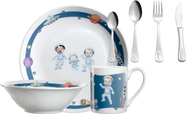 Leonardo Kindergeschirr Set BAMBINI AVVENTURA mit Besteck in Weiß - Bild 1