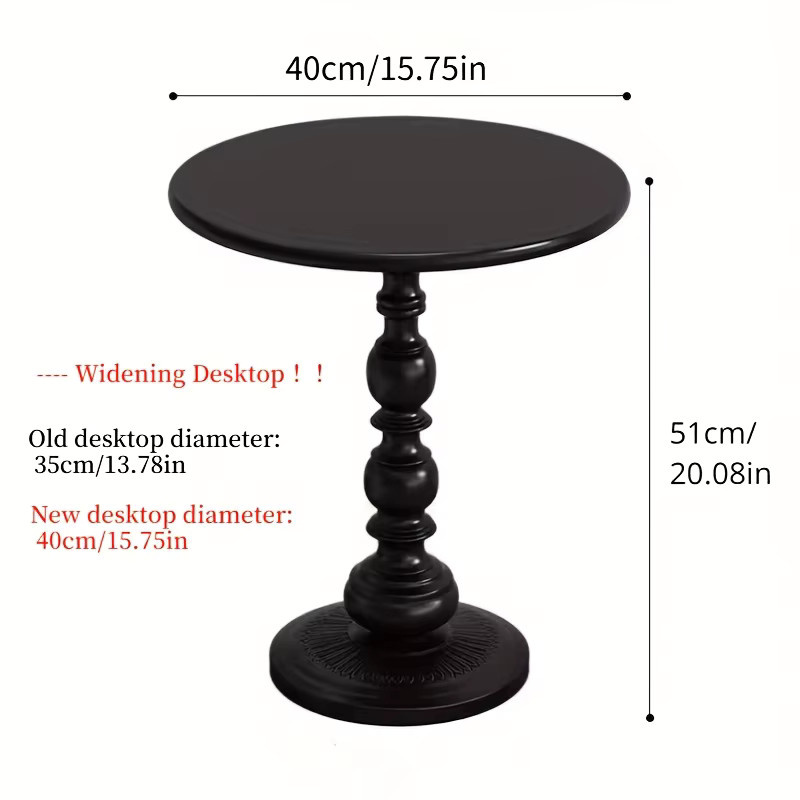 Runder Couchtisch LIUSHADUOLA aus Metall in Schwarz im Vintage-Design - Bild 3