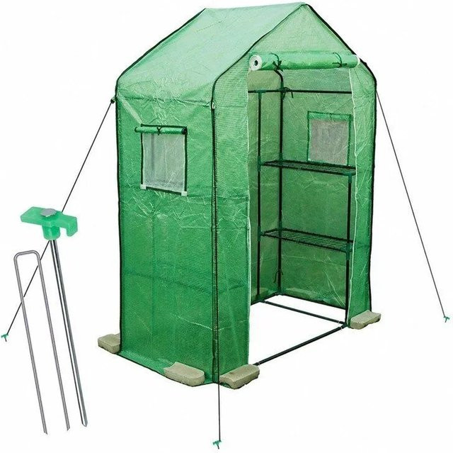 TTL GARDEN Foliengewächshaus Grün mit Gitternetzfolie, B/T/H: 195 x 143 x 73 cm - Bild 1