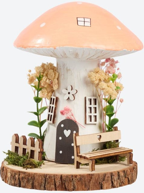 NKD Deko-Pilzhaus in Pink, Durchmesser: 12,5 cm - Bild 1