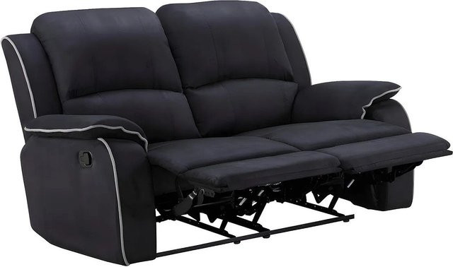 Vente-unique Relaxsofa Hernani aus Microfaser in Schwarz, Breite: 158 cm - Bild 1