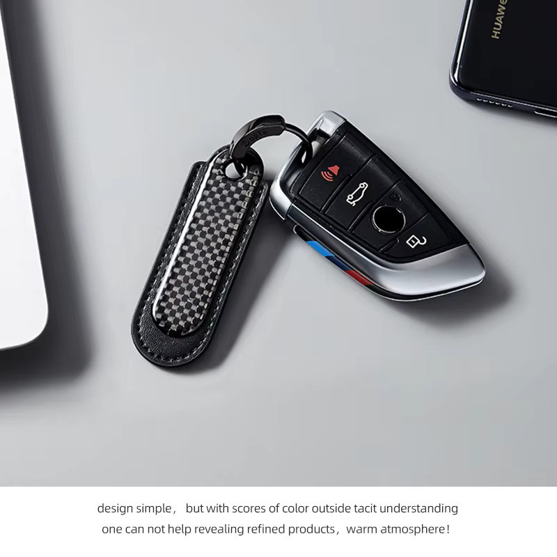 Ducati Schlüsselanhänger Ring, Carbon Fiber Texture Leder, Unisex - Bild 2