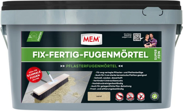 MEM Fix-Fertig-Fugenmörtel super fein, cement, 20 kg - Bild 1
