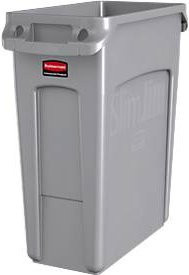 Rubbermaid Slim Jim Abfallbehälter aus Kunststoff, Grau, 60 Liter, B: 28,0 cm, T: 63,0 cm, H: 2,9 cm - Bild 1