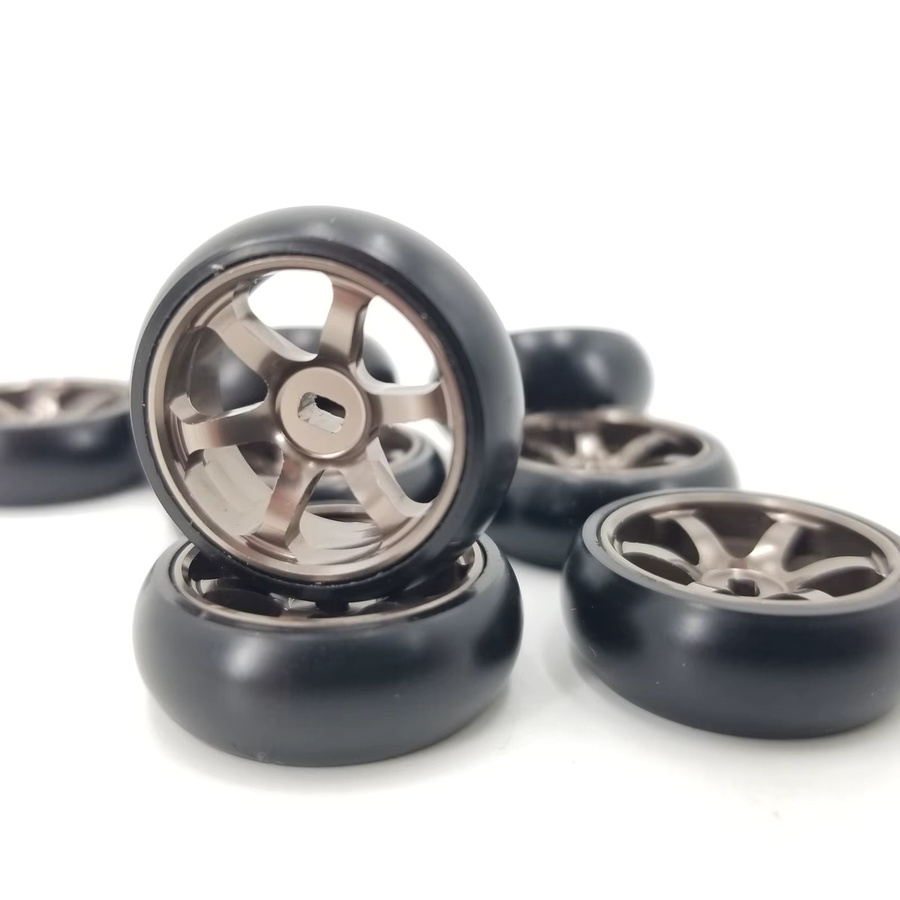 YSIDO ARC Slick-Reifen, 4-teiliges Set, Metall, 1:28, Schwarz - Bild 3