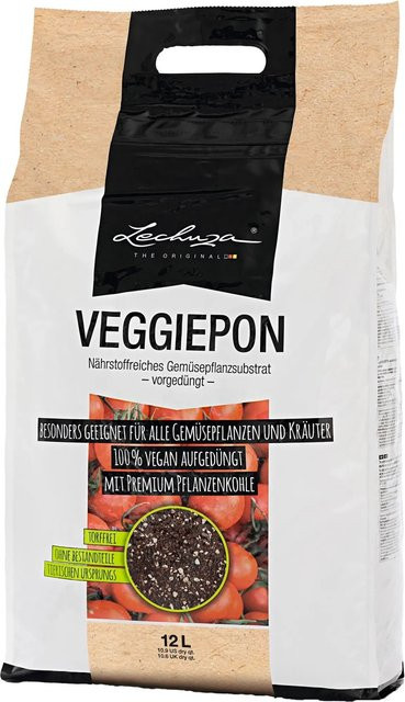 Lechuza Veggiepon Pflanzsubstrat für Gemüse, Obst und Kräuter, 12 Liter - Bild 1