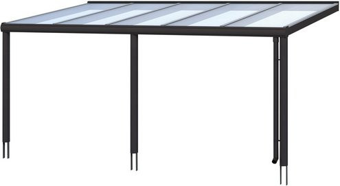 SKANHOLZ Terrassenüberdachung Garda in Schiefergrau mit Polycarbonat-Dach und integrierter Regenrinne, Breite: 541 cm - Bild 1