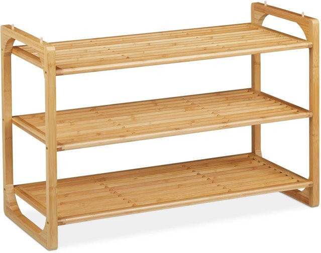 Relaxdays Schuhregal aus Bambus Natur stapelbar B/T/H: 50 x 33 x 75,5 cm - Bild 1