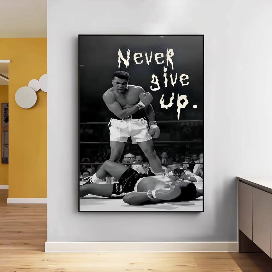 Retro Motivationsposter Mike Tyson und Muhammad Ali als Aufkleber aus Papier in Braun, B/H: 15 x 15 cm - Bild 4