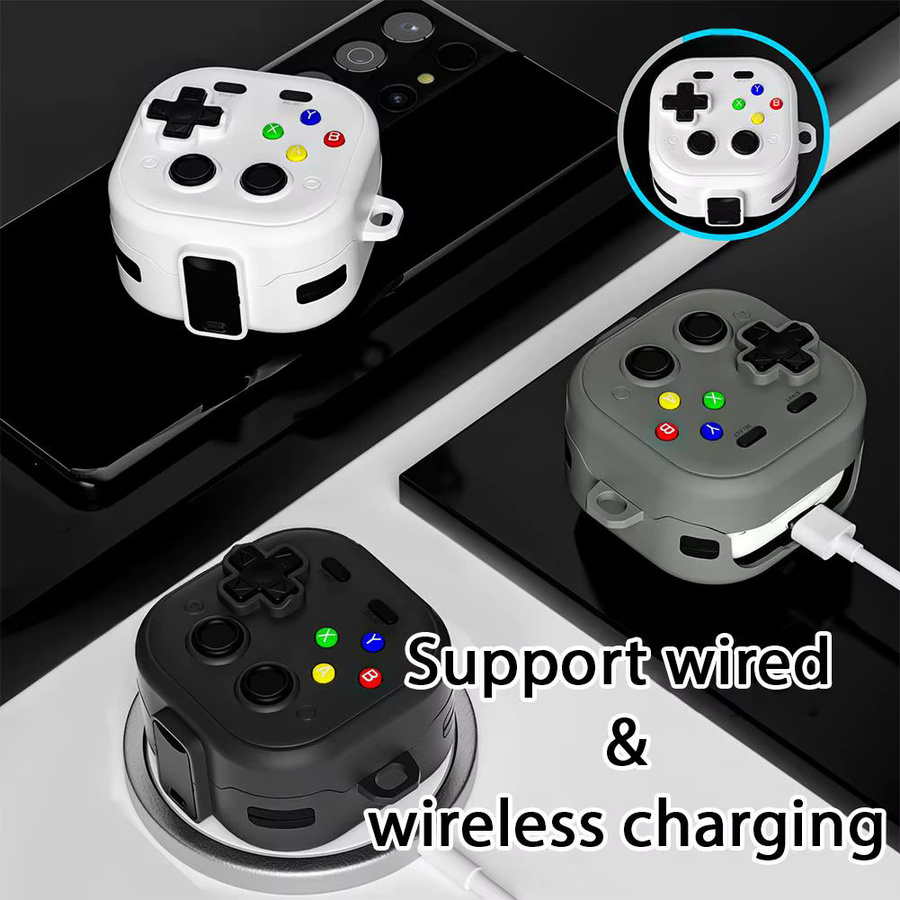 Samsung Galaxy Buds 4 Pro / Buds 4 Schutzhülle im 2-in-1 Game-Player-Design aus weichem TPU in Schwarz inklusive Reinigungsset - Bild 6