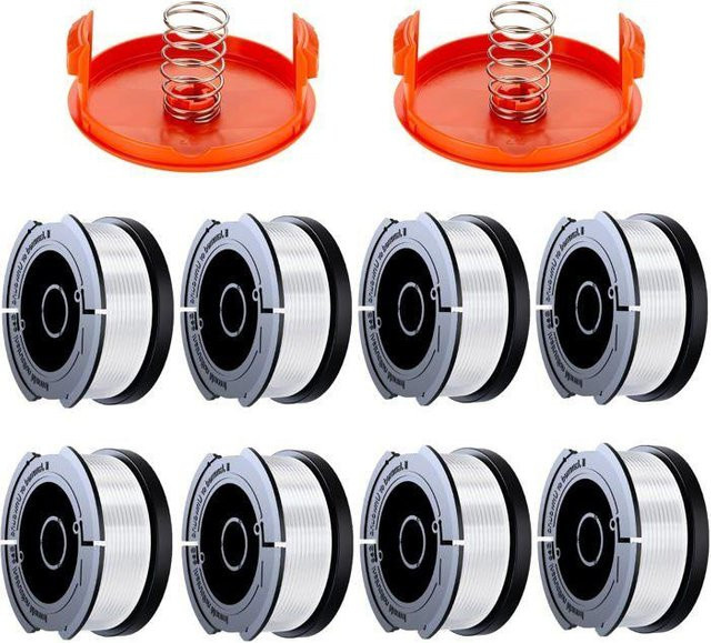 8er Pack Ersatz-Rasentrimmerfaden Spulen kompatibel mit Black und Decker A6481 A6485 Durchmesser: 1,65 mm von Techtrusty - Bild 1