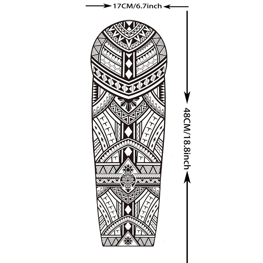 GoldOcean Maori Temporäre Tattoos, Schwarz, Unisex - Bild 2