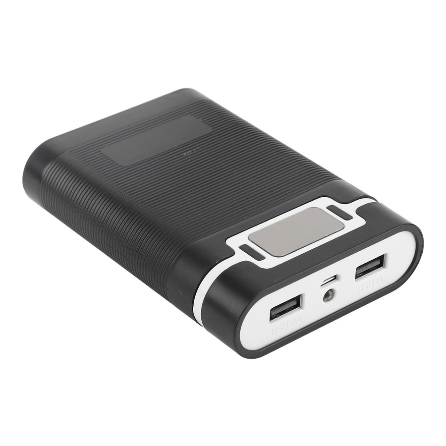 DIY Powerbank Gehäuse Set für 4 Stück 18650 Akkus mit Dual-USB und LED-Anzeige in Schwarz - Bild 2