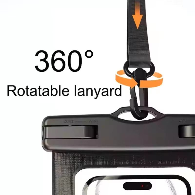 Newteneight 2-in-1 Wasserdichte Handyhülle mit Trageband und Armband als Trockentasche für iPhone in Schwarz - Bild 5