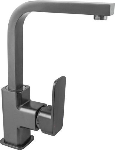 WELLWATER Einhebelmischer für das Waschbecken in Graphit mit hohem schwenkbarem Auslauf und Pop-up-Abfluss - Bild 1