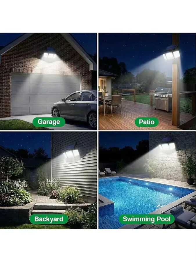 UMEXUS Solarleuchte für den Außenbereich mit 286 LEDs, 3500 Lumen, Bewegungssensor, IP65 wasserdicht, Schwarz - Bild 8