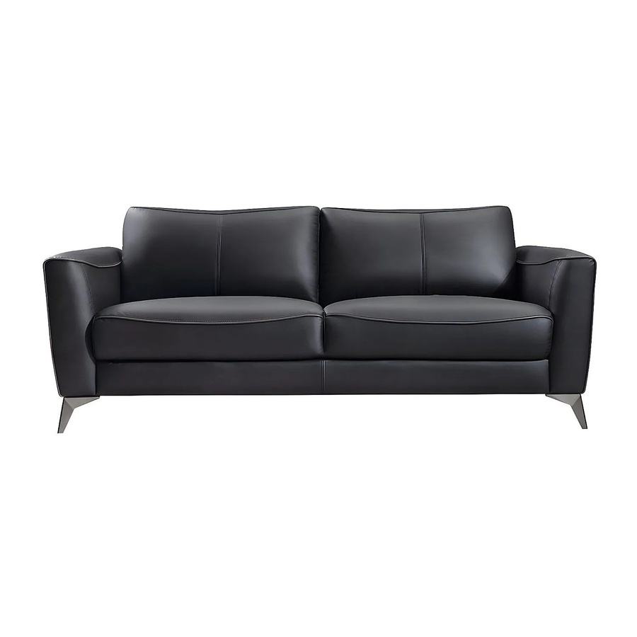 Vente-unique Sofa Batuco Schwarz Leder Breite: 200 cm - Bild 2