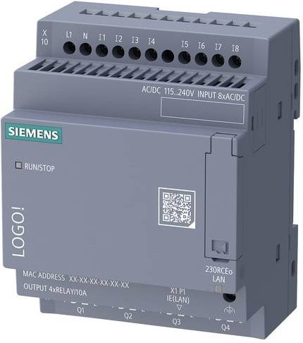 Siemens Logo! 9 SPS-Steuerungsmodul 9ED1052-2FB08-0BA3 in Grau, 115 V/AC, 115 V/DC, 230 V/AC, 230 V/DC - Bild 1