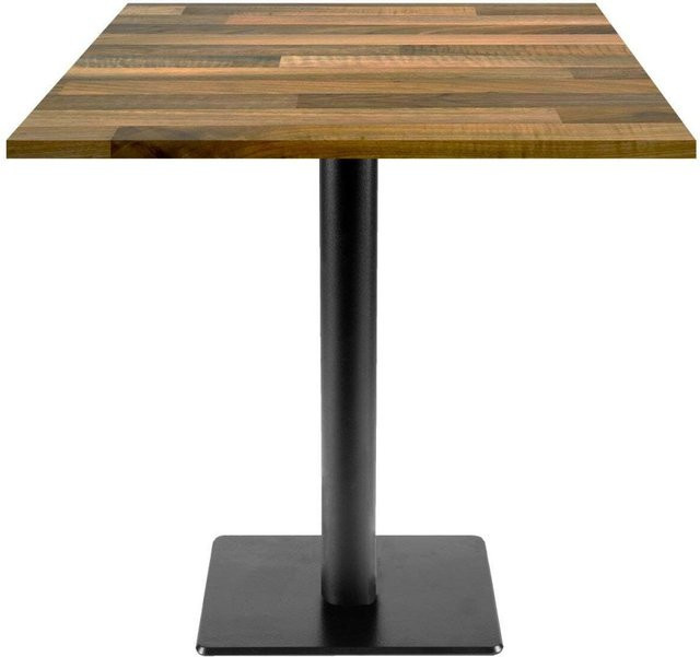 RestooTab Tisch Milan T quadratisch, Eiche dunkelbraun und Schwarz, B/T/H: 70 x 70 x 75 cm - Bild 1