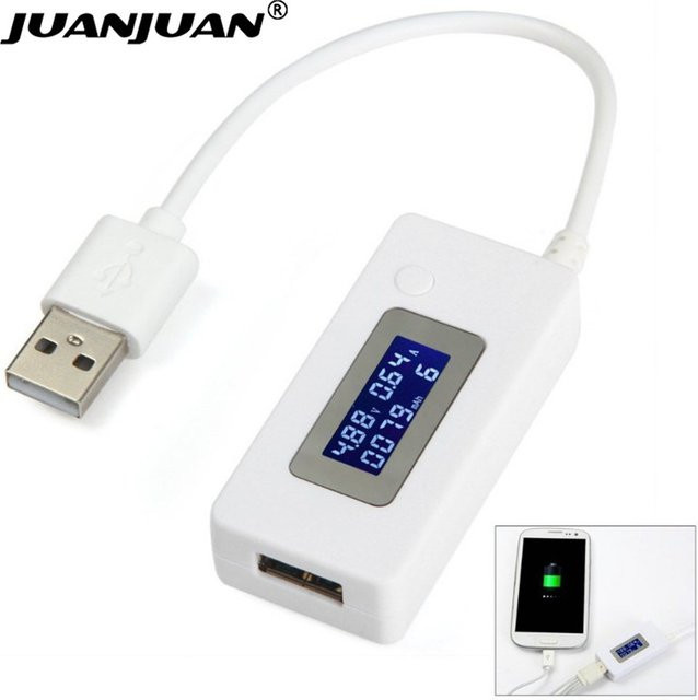 JUANJUAN USB Tester mit LCD Bildschirm zur Messung von Spannung und Strom in Weiß - Bild 1