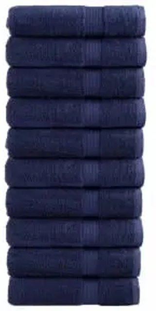 vidaXL Premium-Handtuch-Set aus Baumwolle, 10 Stück, Marineblau, Breite: 50 cm, Länge: 100 cm, 600 g/m2 - Bild 1