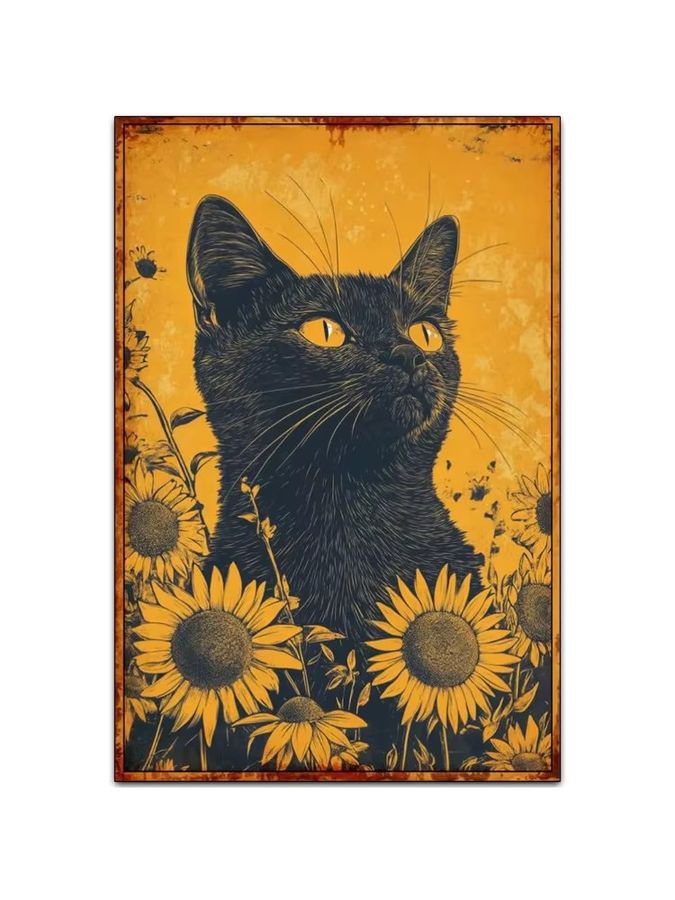 Potdemiel Proud Cat Vintage Blechschild Wanddekoration mit Katzen-Motiv, B/H: 30 x 20 cm - Bild 4