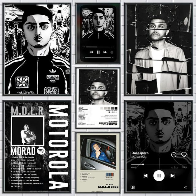 M-Morad M-MDLR Album Cover Poster Moderne Wandkunst in Schwarz für dein Wohnzimmer oder Schlafzimmer - Bild 1