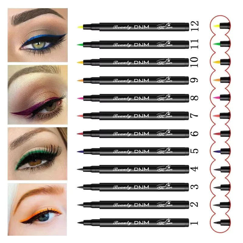 Eyeliner-Stift, Flüssiger Eyeliner, Matt, 12 Farben - Bild 2