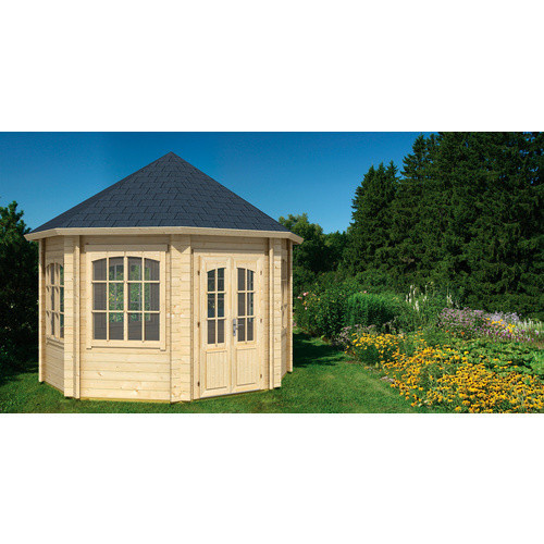 Lasita Maja Pavillon Jamaica aus Massivholz in Braun, B/H/T: 346,8 x 389 x 346,8 cm - Bild 5