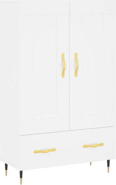 vidaXL Highboard Weiß aus Holzwerkstoff und Metall, B/T/H: 69,5 x 31 x 115 cm - Bild 1