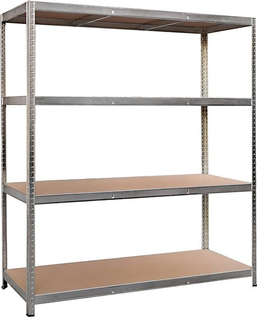 OBI Metall-Schwerlastregal aus verzinktem Stahl in Silber, H x B x T: 180 x 160 x 60 cm - Bild 1