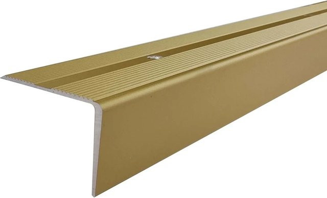 Arcansas Treppenkantenprofil aus Aluminium in Gold, B/H/L: 25 x 10 x 1000 mm - Bild 1
