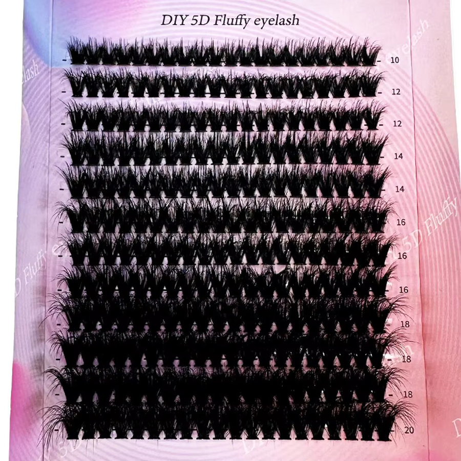 5D Flauschige Wimpernbüschel, 240 Stück, Black, CC Curl, 10-20mm - Bild 2