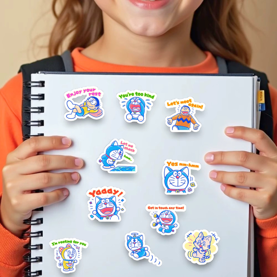 40 Stück Doraemon Aufkleber Set mit bunten Cartoon-Motiven zur DIY-Dekoration für Schreibwaren, Wasserflaschen und Handyhüllen - Bild 4