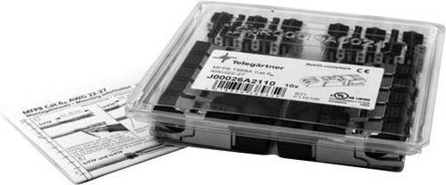 Telegärtner MFP8 RJ45-Stecker gerade, feldkonfektionierbar, Schwarz, 10 Stück für Ethernet/LAN - Bild 1
