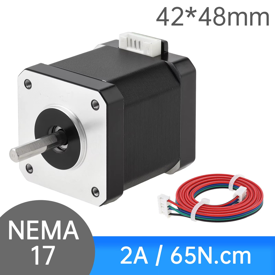 Nema17 Schrittmotor bipolar 48 mm 2 A 65 N.cm 2 Phasen 4-Draht 1,8 Grad für DIY CNC und 3D-Drucker - Bild 2