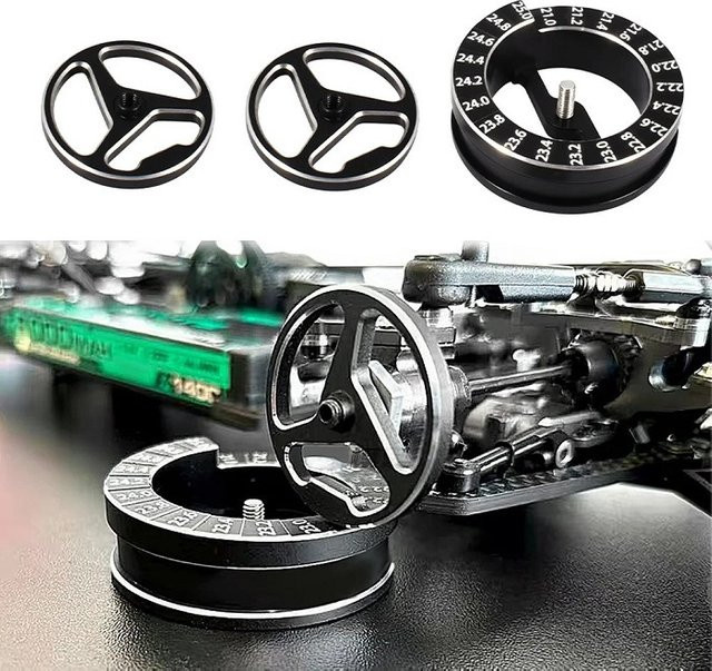 E-Star Hub Achseinstelllineal für 1/10 RC Car Repair Tool, Zubehör, Schwarz, Metall - Bild 1