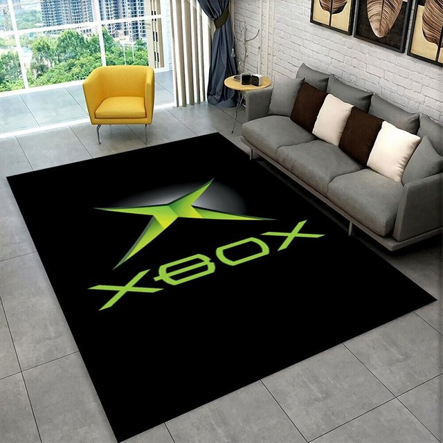 Livrane Retro Xbox Gaming Teppich mit rutschfester Unterseite für Schlafzimmer, Wohnzimmer und Kinderzimmer - Bild 1