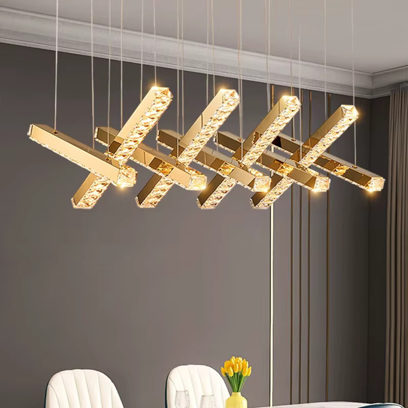 Gbbmade Nordischer Kristall-Kronleuchter in Gold/Messing für Wohnzimmer und Esszimmer - Bild 1