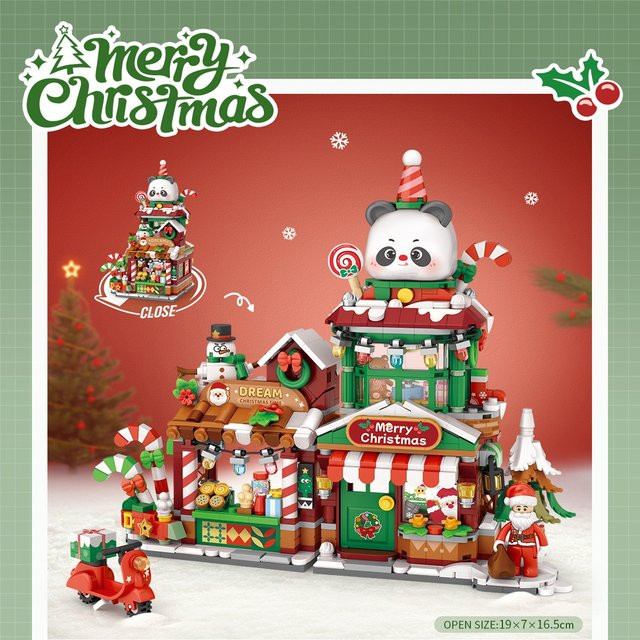 LOZ Panda Kunsthaus Modell DIY Bausteine Set aus Mini Bricks in Mehrfarbig - Bild 1