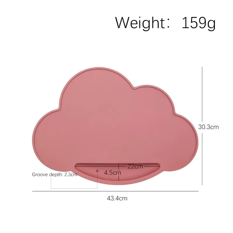 Rutschfestes Silikon Tischset in Wolkenform für Babys, Farbe: Grün - Bild 2
