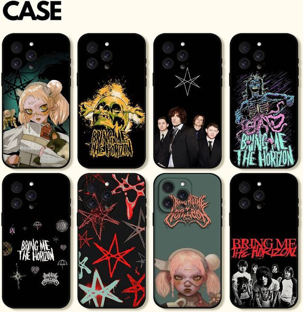 B-Bring Me The BMTH Horizon Handyhülle für iPhone 11 bis 17 Pro Max Plus, weiche TPU Hülle - Bild 1