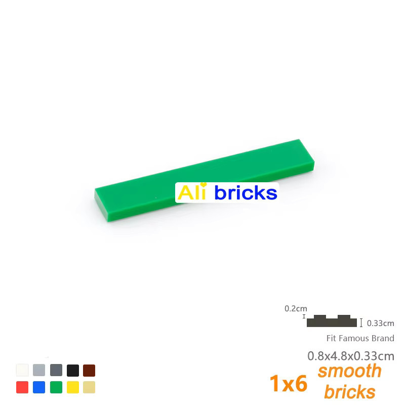 JIAJIALE DIY Bausteine Nachfüllpack 50 Stück Glatte 1x6 Figur Ziegel in 11 Farben Bunt und Gelb Pädagogisches Kreatives Spielzeug für Kinder Kompatibel mit 6636 - Bild 1