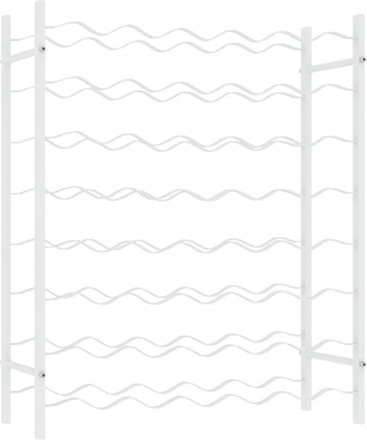 vidaXL Weinregal aus Metall in Weiß für 48 Flaschen, modernes Standregal für Küche, Speisekammer oder Bar, H 80 cm x B 80 cm x T 30 cm - Bild 1